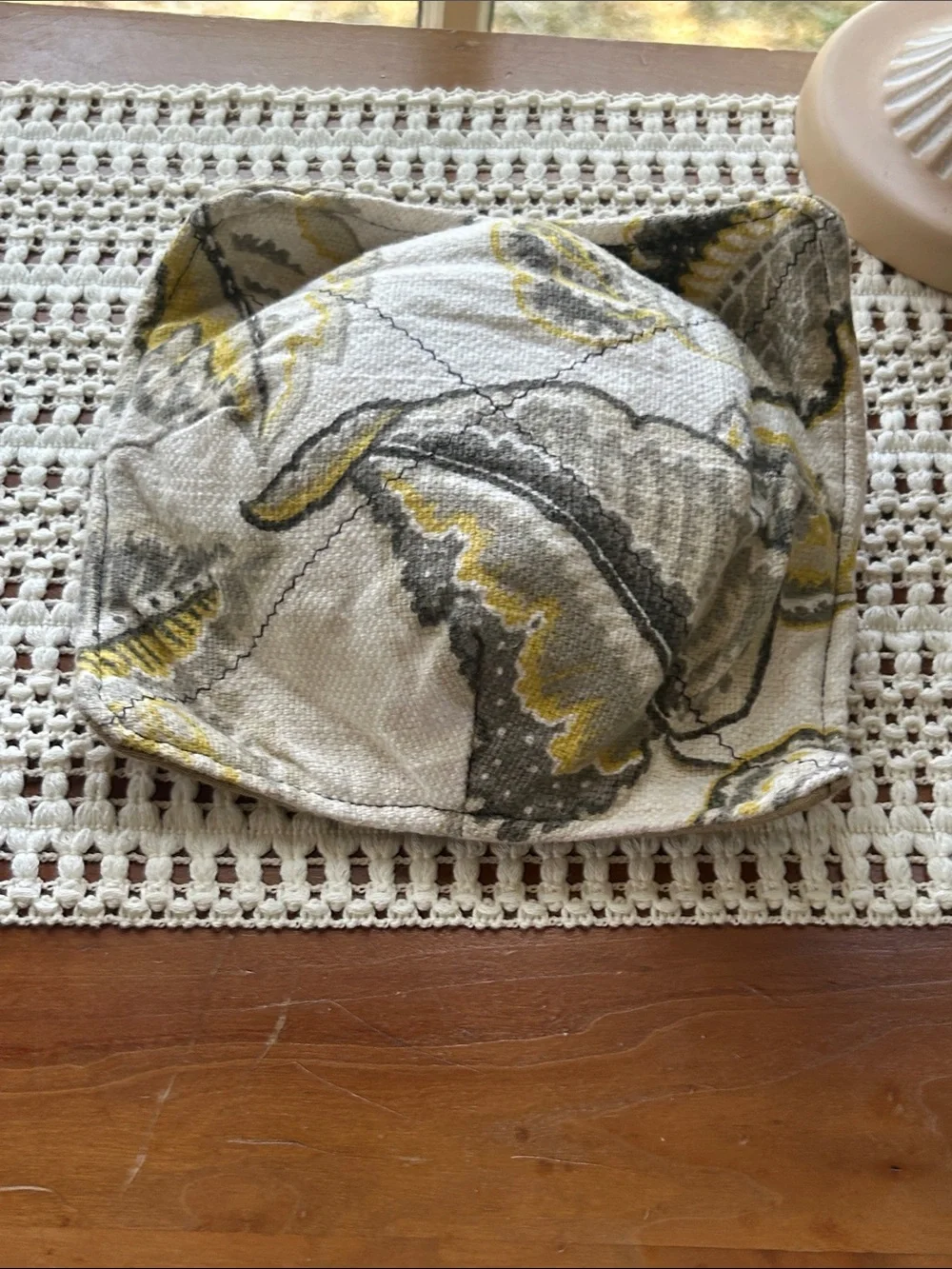 Bowl Cozy Set of 2 Hot  Cold Kitchen Linens Handmade Gray Yellow Green Black